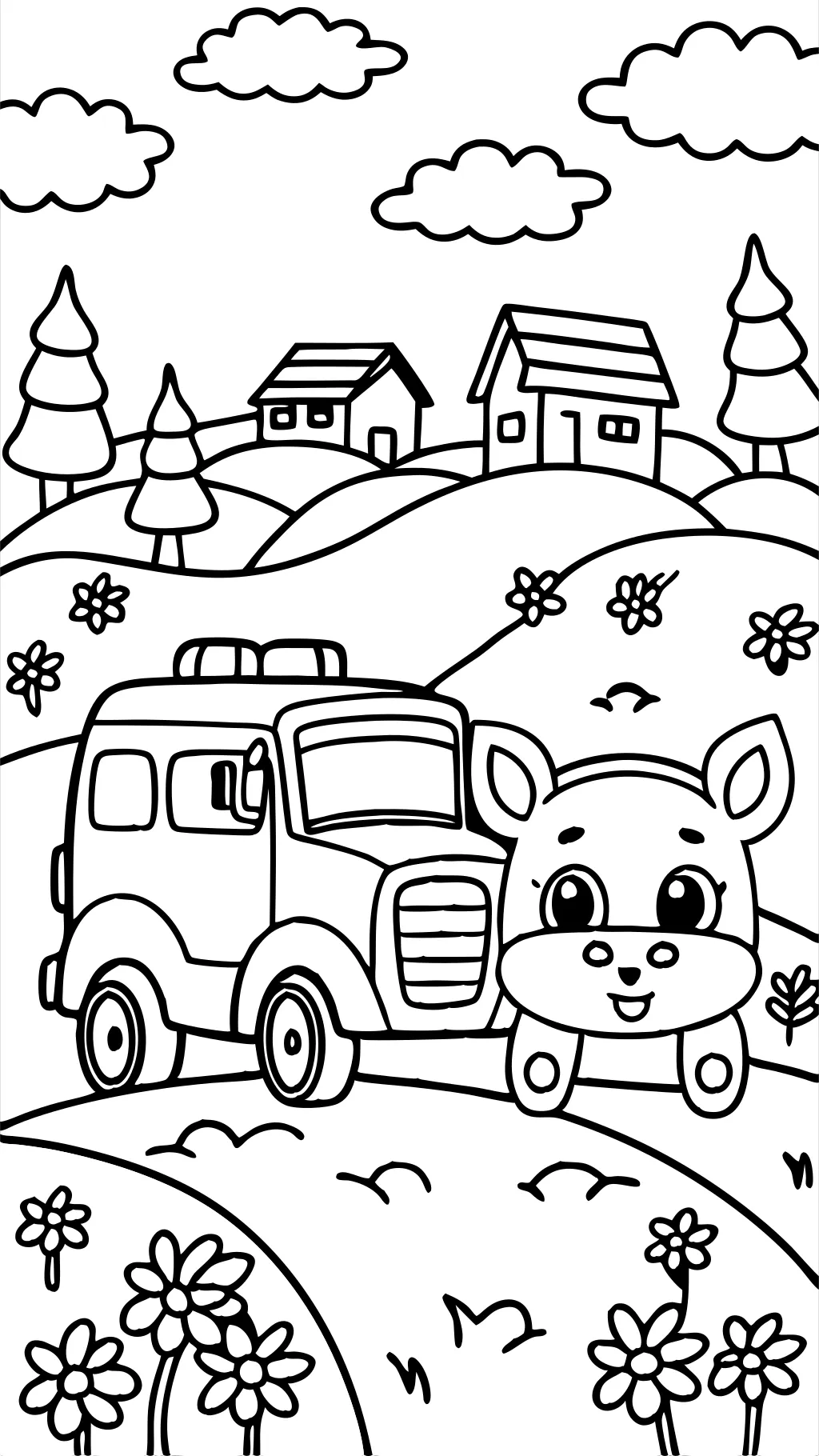 little blue truck coloring pages